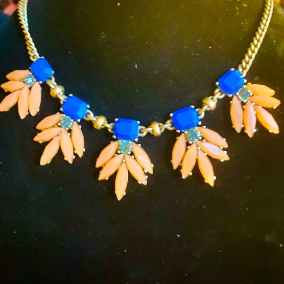 Bundle/lot of 2 J. Crew statement necklaces feather spikes colorful maximalist - Picture 5 of 7